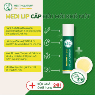 Sáp Dưỡng Môi Chuyên Biệt Cho Môi Khô, Nứt Nẻ Mentholatum Medi Lip (7g/4.3g)