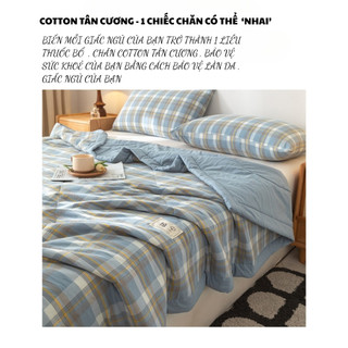 Chăn hè  MUJI cotton Tân Cương cao cấp 2024, chất vải mềm mịn, nhẹ thoáng, thích hợp dùng điều hòa