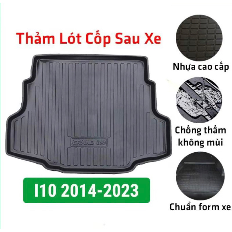Lót cốp nhựa dẻo xe Huyndai I10 2014-2023 cao cấp