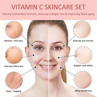 Bộ chăm sóc da Vitamin C Carvenchy dành cho bé gái tuổi teen - Sữa rửa mặt dạng bọt, Serum & Kem dưỡng da, Dưỡng ẩm