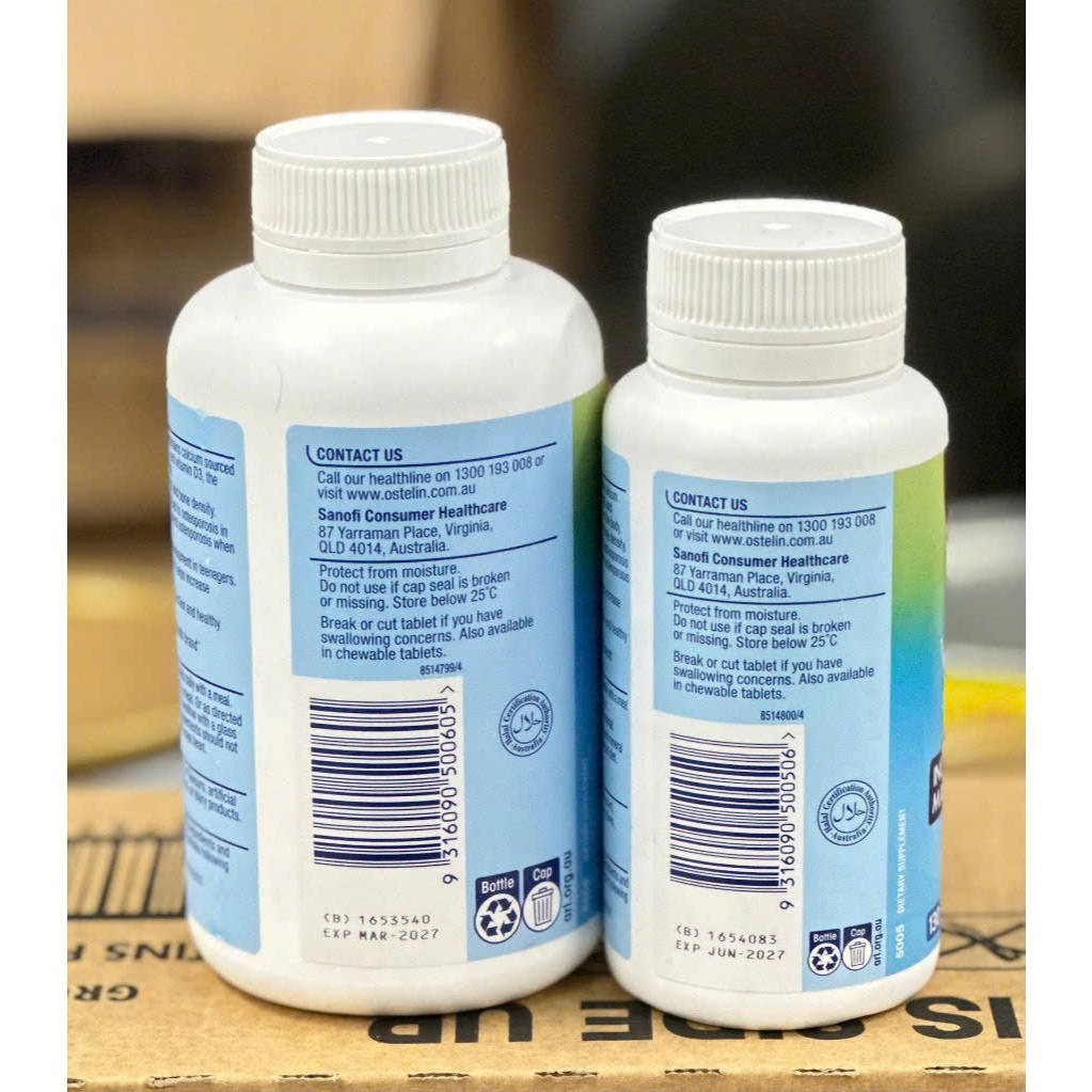 [Date mới] Canxi bầu (130 Viên - 300 viên) Ostelin Calcium & Vitamin d3 bổ sung Canxi, D3 cho bà bầu,sau sinh,trung niên