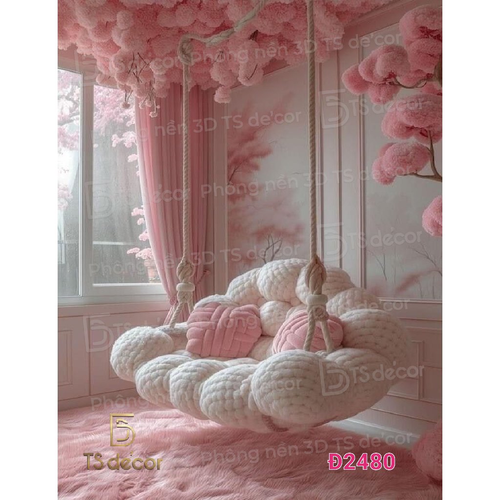 Mẫu background phông nền 3D 5D vibe mơ mộng dịu dàng decor studio, phòng ngủ