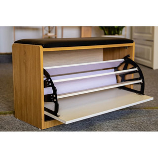 Tủ giày gỗ thông minh có đệm ngồi thiết kế hiện đại DQ HOME