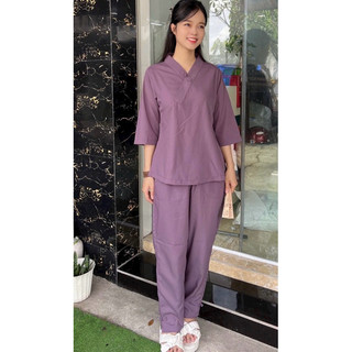 1Nút Trơn Nữ # KhôngThêu # Đồ Lam Đi Chùa