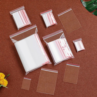 .Túi zipper chỉ đỏ  túi khóa miệng 100 túi/bịch cỡ nhỏ , vừa và lớn đủ size