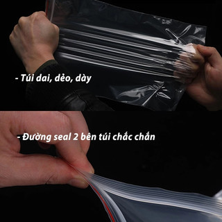 .Túi zipper chỉ đỏ  túi khóa miệng 100 túi/bịch cỡ nhỏ , vừa và lớn đủ size