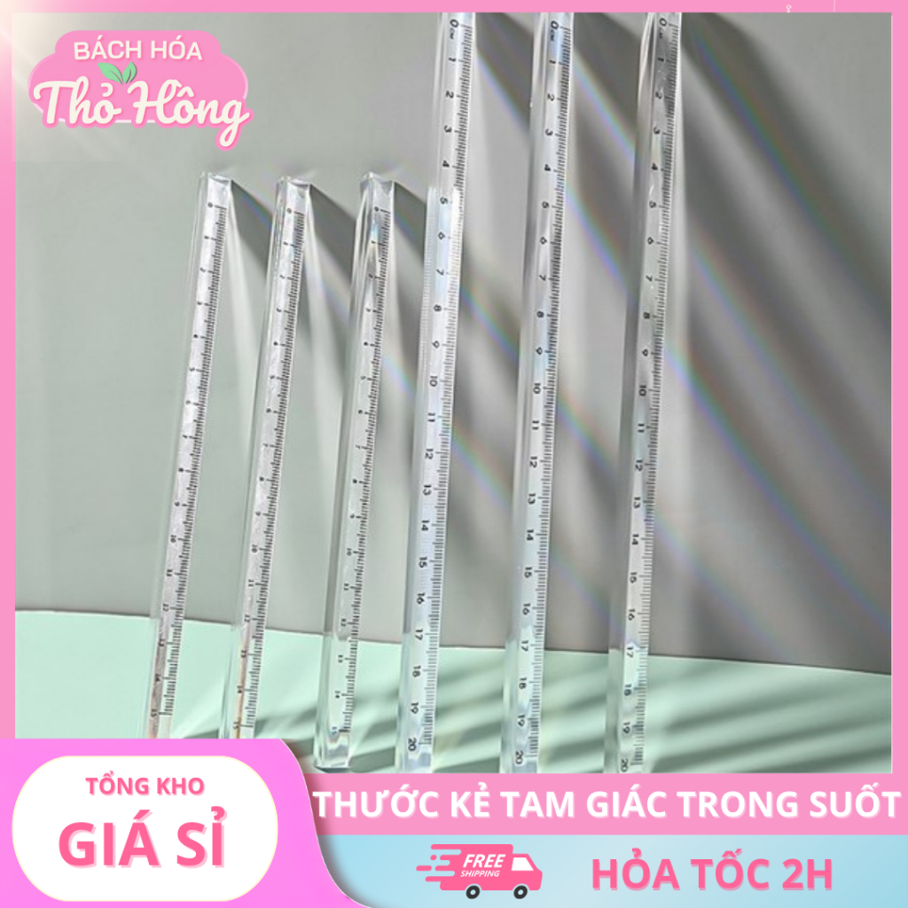 3 Thước Kẻ Tam Giác Trong Suốt