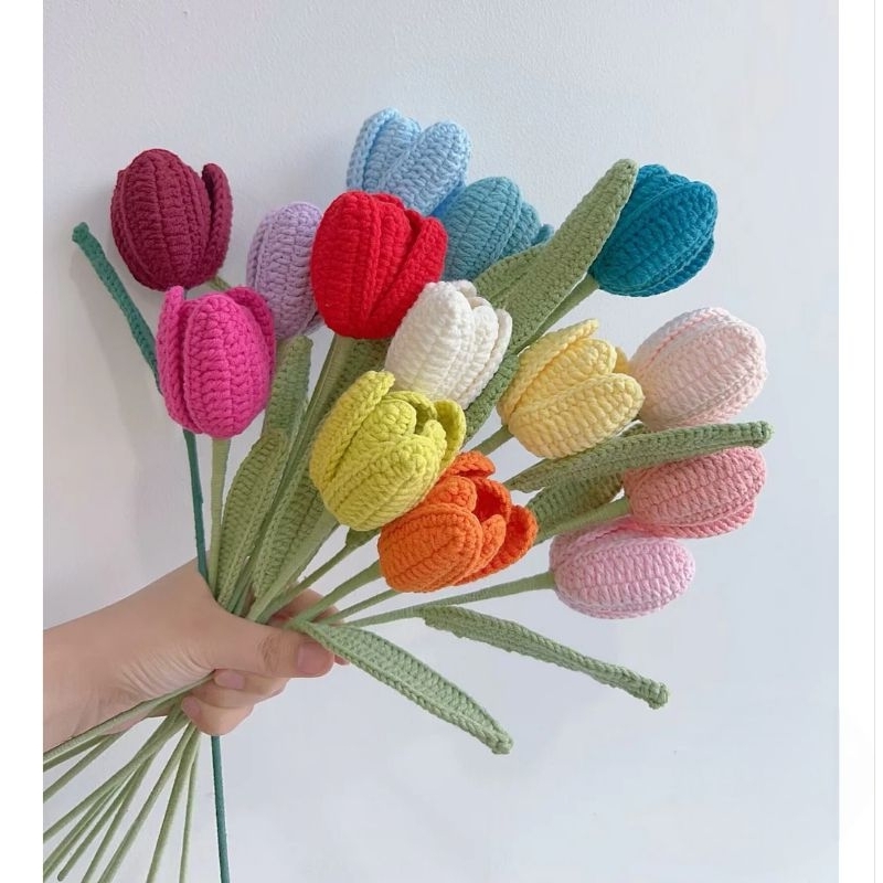 Tulip 6 Cánh Len Handmade ( Có Nhụy )
