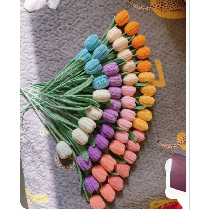 Tulip 6 Cánh Len Handmade ( Có Nhụy )