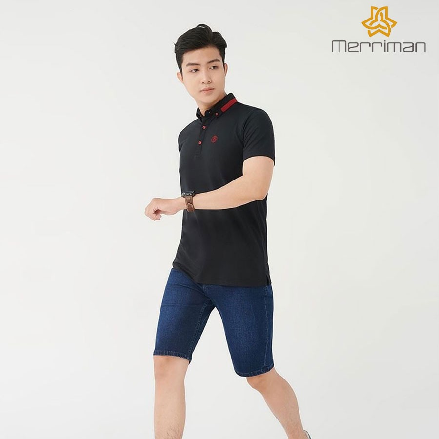 MERRIMAN SALE - Áo Polo Merriman Tay Ngắn Thoáng Mát Co Giãn 4 Chiều, Màu Đen, Trắng, Hồng