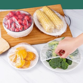 Combo 3 túi 100 màng bọc thực phẩm pe túi gấu có chun co giãn tái sử dụng tiện lợi