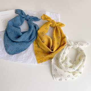 Khăn quàng cổ hình tam giác bằng vải lanh cotton cho trẻ em