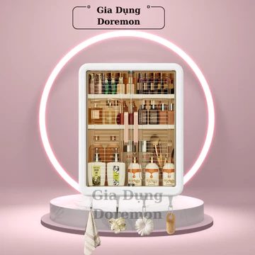 Tủ Nhựa 3 Tầng Đựng Mỹ Phẩm, Tủ Thuốc Gia Đình, Tủ Đựng Đồ Đa Năng Chống Thấm, Không Cần Khoan Gia Dụng Doremon