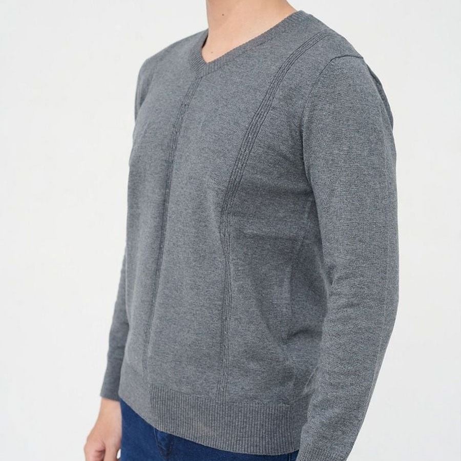 MERRIMAN SALE - Áo Len Merriman Cao Cấp Tay Dài, Màu Xám, Xanh Navy, Họa Tiết Trơn, Form Regular