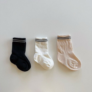 Set 3 đôi tất cao cổ chất cotton thoáng mát mềm mịn cho bé