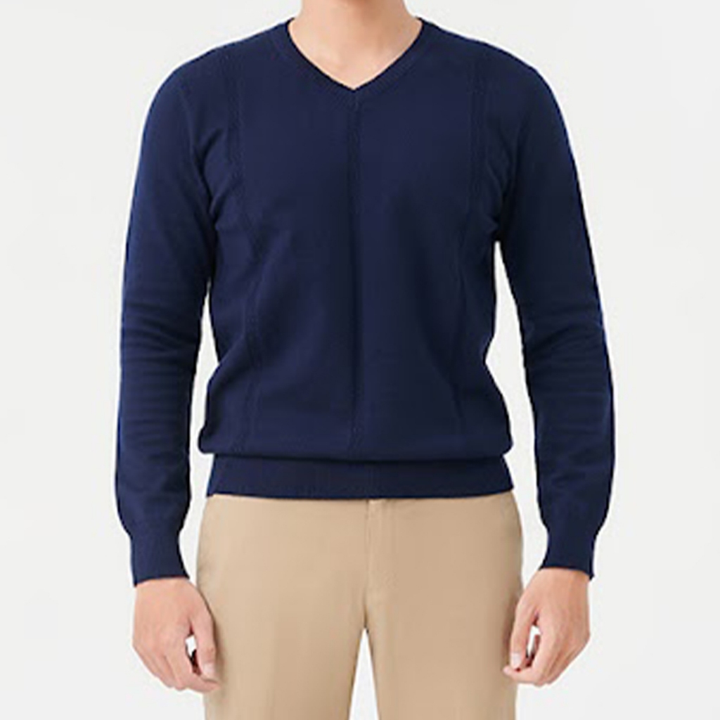 MERRIMAN SALE - Áo Len Merriman Cao Cấp Tay Dài, Màu Xám, Xanh Navy, Họa Tiết Trơn, Form Regular