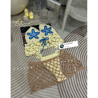 Set bikini sao biển ngực dành cho nữ