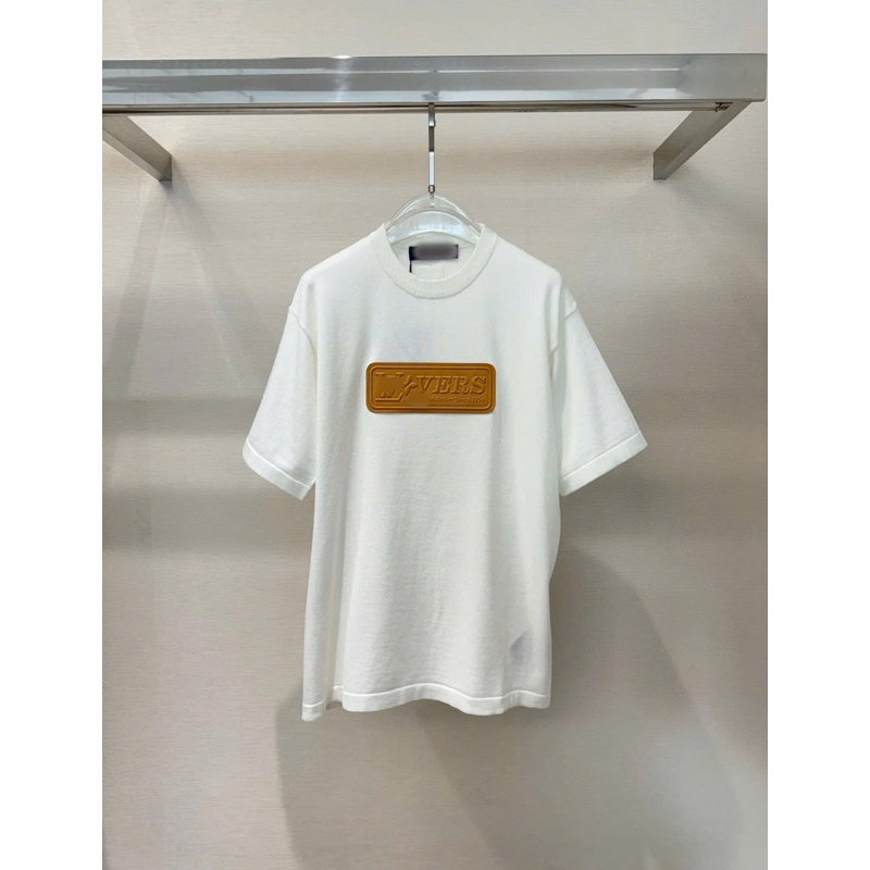 ⚡️[Hight Quality] Áo Phông Len 1-\/ Cộc Tay Patch Ready To Wear - Điểm Nhấn Logo Nâu Thêu Mảng Cao Cấp Qccc Nam Nữ