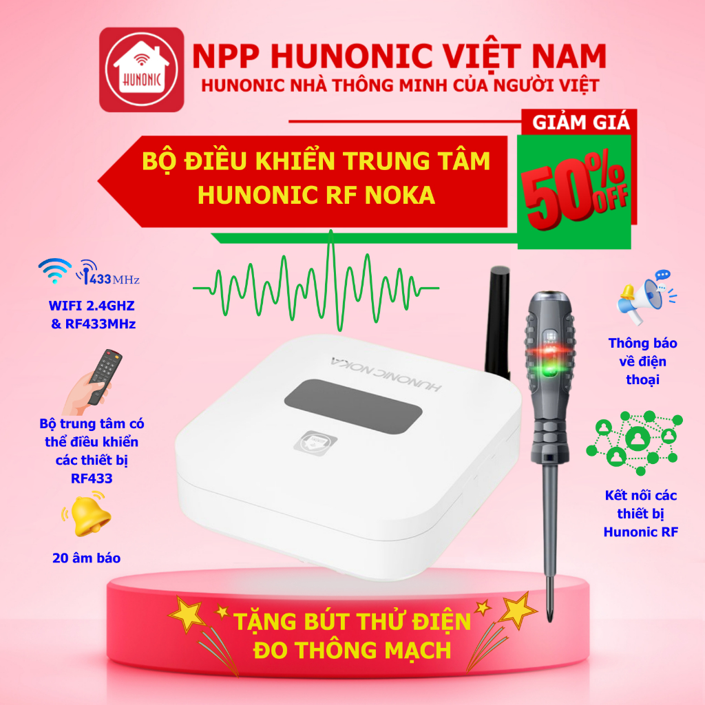 Trung Tâm Điều Khiển RF HUNONIC NOKA Học Lệnh Sóng RF Điều Khiển Qua ...
