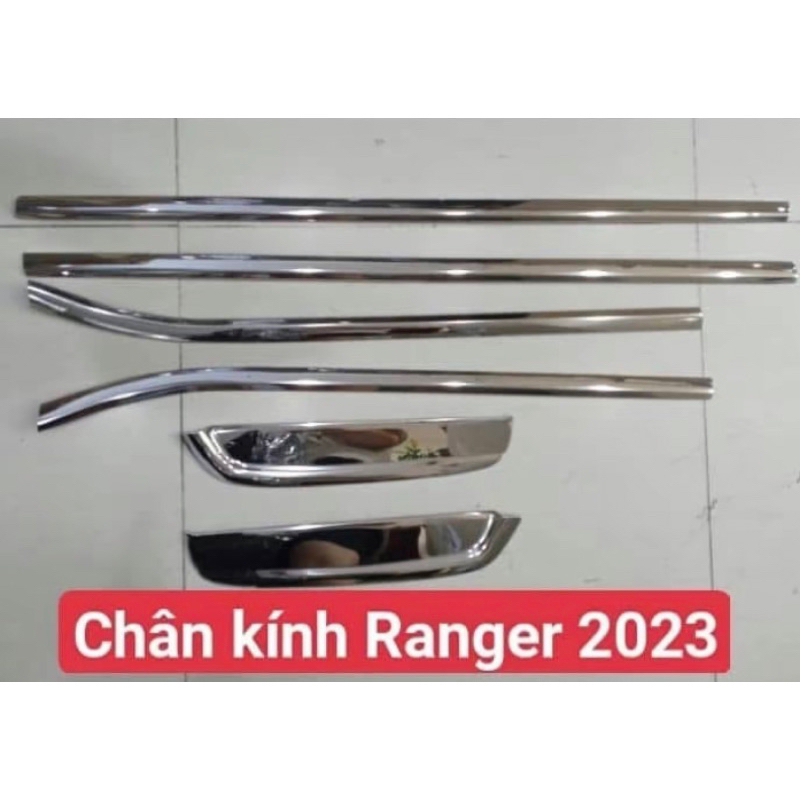 Nẹp chân kính xe Ford Ranger 2016-2026 inox sáng bóng (6 và 8 chi tiết)