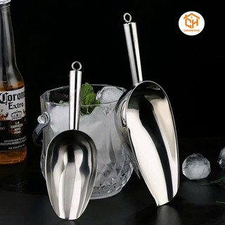 Muôi xúc đá, xẻng xúc đá inox không gỉ nhiều kích thước Cam Homeware