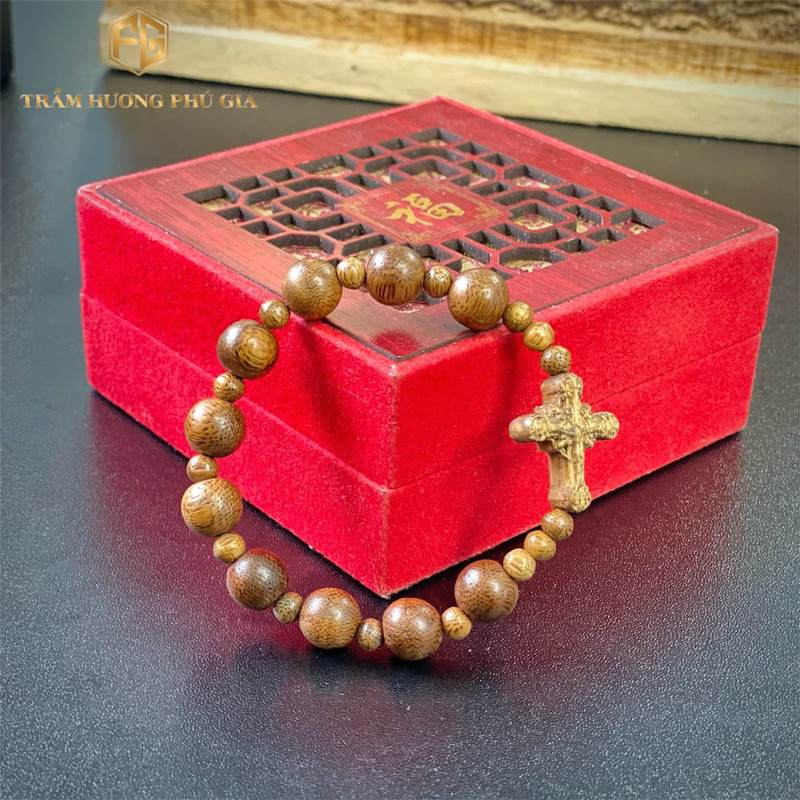 Vòng trầm Mân Côi trầm hương tốc vườn cao cấp