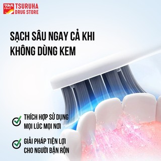 Bộ 3 Bàn Chải Đánh Răng Lông Mềm Đầu Siêu Nhỏ Sạch Sâu Toàn Diện Không Cần Kem KURASHI RHYTHM
