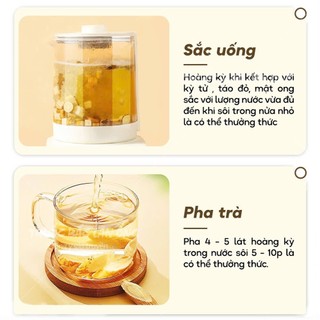 Trà hoàng kỳ 100g, hoàng kỳ khô, thái phiến mỏng, to, thơm đẹp, dùng pha trà, hầm canh - Lãn Ông