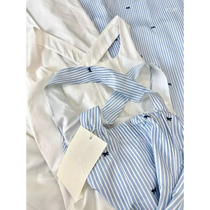 Váy 2 dây dáng dài chữ a cổ vuông hai dây họa tiết kẻ sọc, đầm maxi chất liệu linen thoáng mát mặc mùa hè HCOM25578