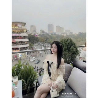 Váy ren trễ vai xinh xỉu 💯💝đi CHƠI, đi LÀM sang chảnh, xinh XINH đẹp tuyệt vời !!😘