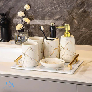 Bộ Cốc Đánh Răng LAVABO 6 Món Sứ Xương Cao Cấp – Sự Lựa Chọn Hoàn Hảo Cho Phòng Tắm Sang Trọng