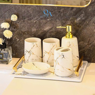 Bộ Cốc Đánh Răng LAVABO 6 Món Sứ Xương Cao Cấp – Sự Lựa Chọn Hoàn Hảo Cho Phòng Tắm Sang Trọng