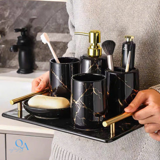 Bộ Cốc Đánh Răng LAVABO 6 Món Sứ Xương Cao Cấp – Sự Lựa Chọn Hoàn Hảo Cho Phòng Tắm Sang Trọng