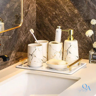 Bộ Cốc Đánh Răng LAVABO 6 Món Sứ Xương Cao Cấp – Sự Lựa Chọn Hoàn Hảo Cho Phòng Tắm Sang Trọng