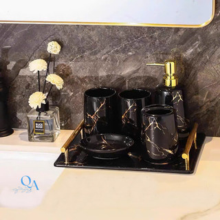 Bộ Cốc Đánh Răng LAVABO 6 Món Sứ Xương Cao Cấp – Sự Lựa Chọn Hoàn Hảo Cho Phòng Tắm Sang Trọng