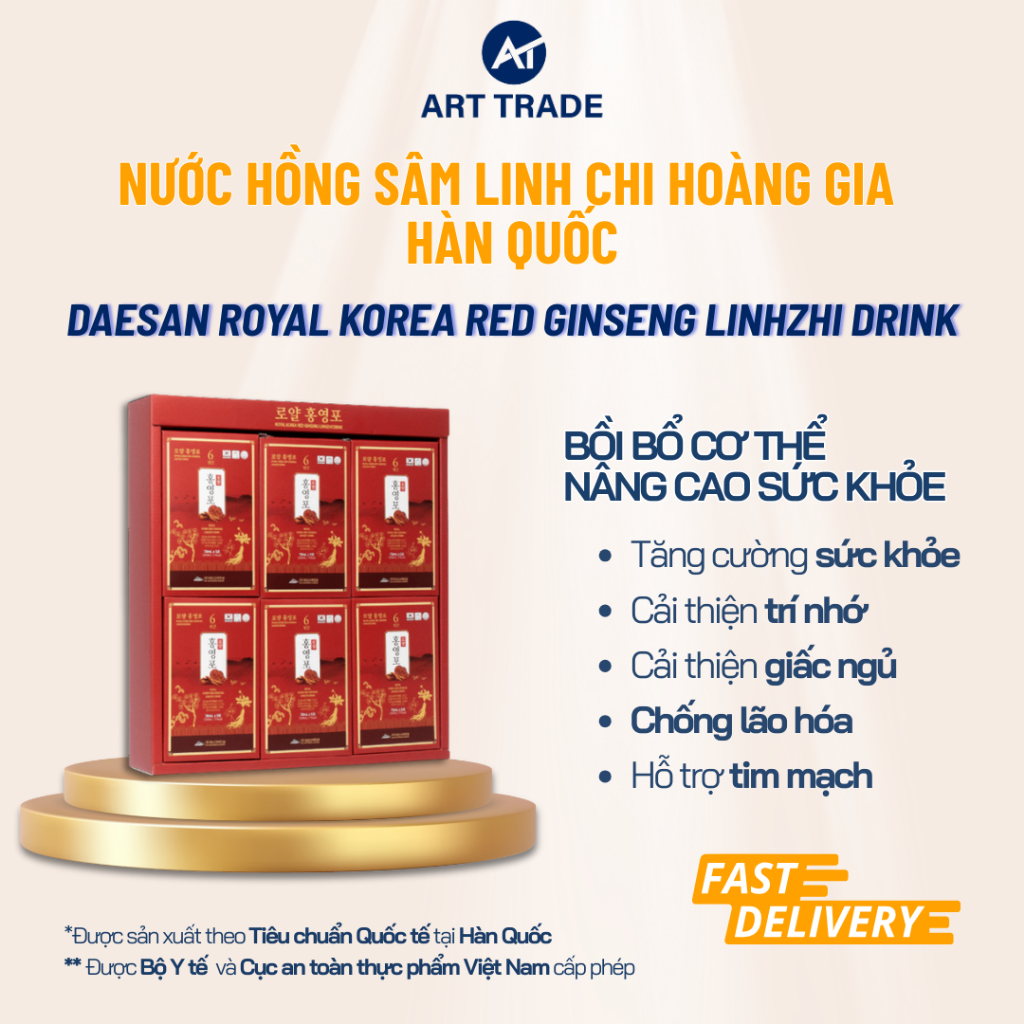 Nước Hồng Sâm Linh Chi Hoàng Gia Hàn Quốc Daesan Royal 30 gói x 70ml - Quà Tặng Sức Khỏe Cao Cấp