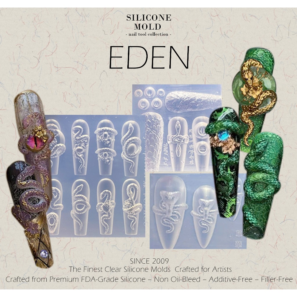 EDEN Khuôn rắn vườn địa đàng móng nail gel keycap bột nhúng, bột đắp ...