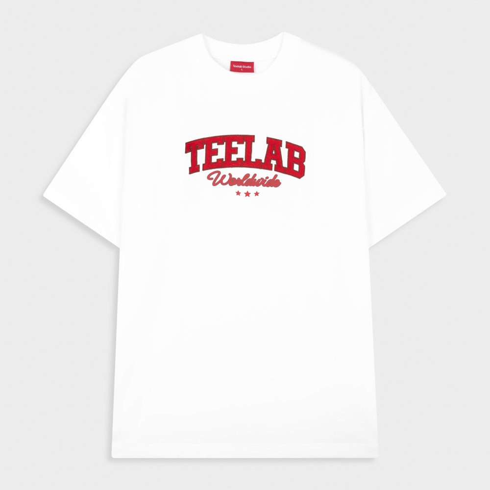 Ảnh Áo Thun Thêu Teelab Basic Logo Form Rộng 8 Màu Hot Trend Unisex Local Brand TS324 2
