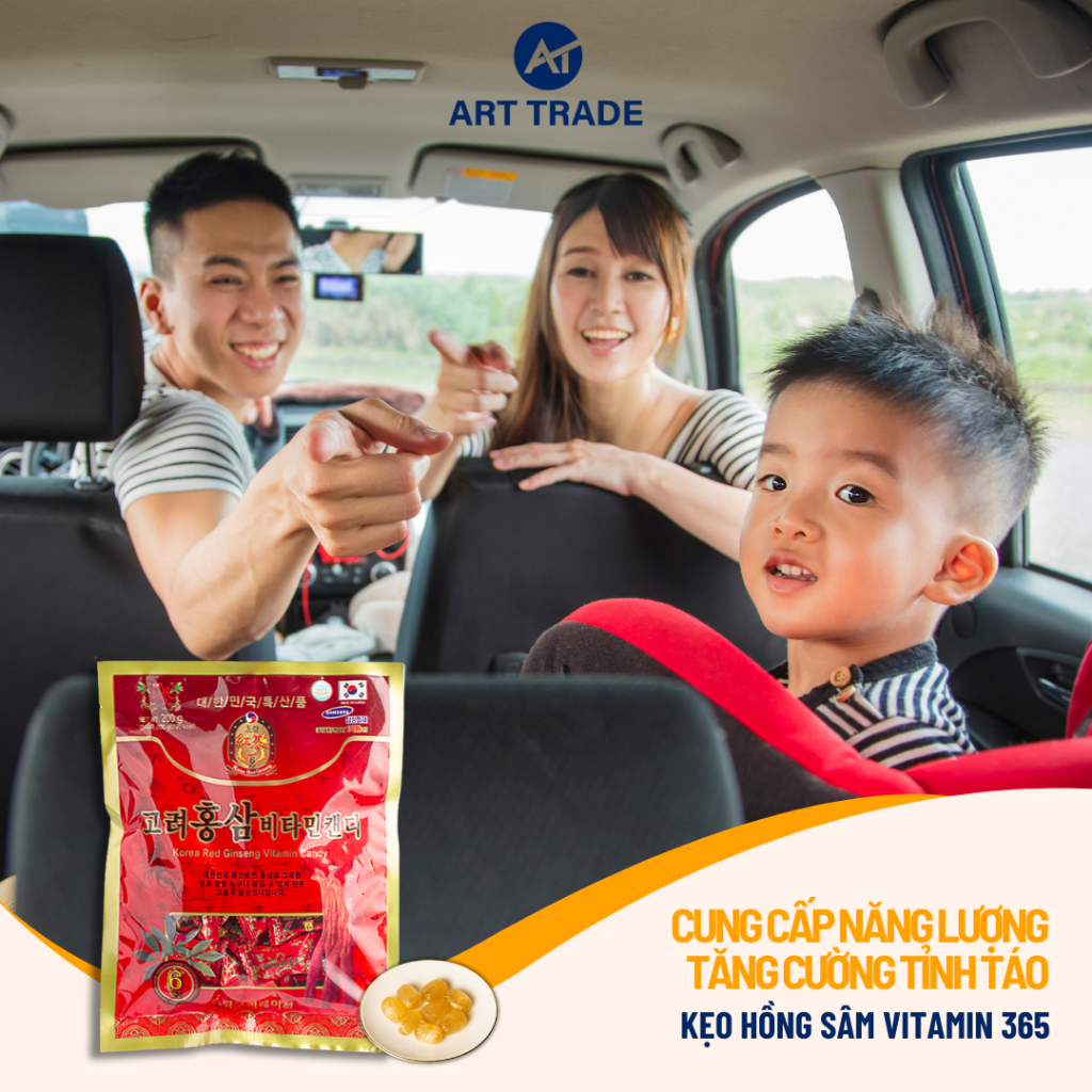 Kẹo Hồng Sâm Vitamin Hàn Quốc Korean Red Ginseng Candy 200g Giảm Stress, Bồi Bổ Sức Khỏe
