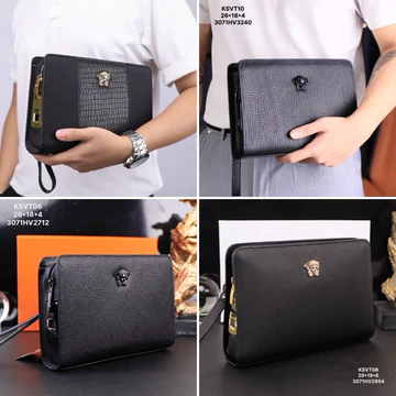Ví Khóa Vân Tay, Ví Cầm Tay Nam Da Bò size 26x17cm Qcc15