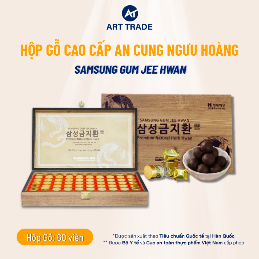 An Cung Ngưu Hoàng Hoàn Samsung Gum Jee Hwan 60v Bổ Não Ngăn Ngừa Tai Biến Đột Quỵ Quà Tặng Cao Cấp