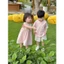 set đồ bé trai bé gái Tone hồng pastel style Hàn cho bé đi chơi du lịch đi học