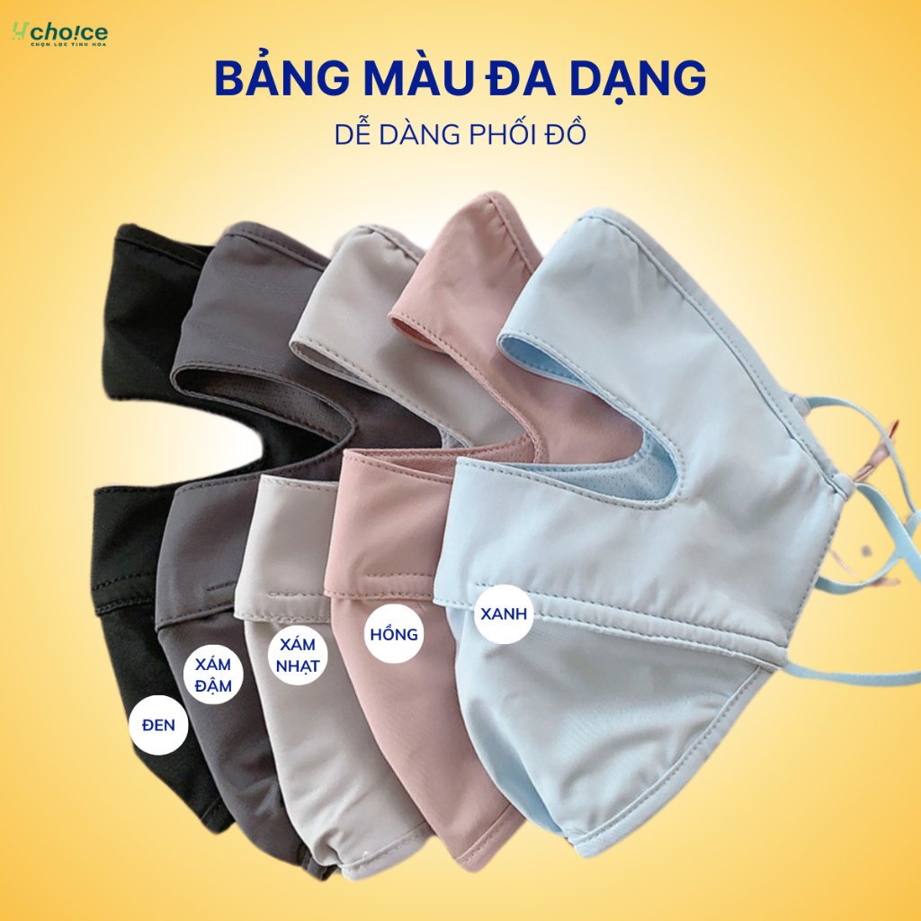 Khẩu trang chống nắng tia UV toàn mặt chất lụa băng mịn mát thoáng khí phù hợp cho cả nam và nữ.