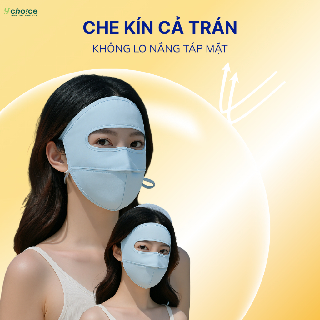 Khẩu trang chống nắng tia UV toàn mặt chất lụa băng mịn mát thoáng khí phù hợp cho cả nam và nữ.