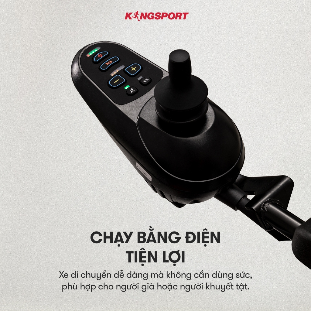 CHỈ GIAO MIỀN NAM | [TẶNG KÈM PIN, SẠC] Xe lăn điện KINGSPORT KINGMEDIC XLD4 tải trọng đến 120kg