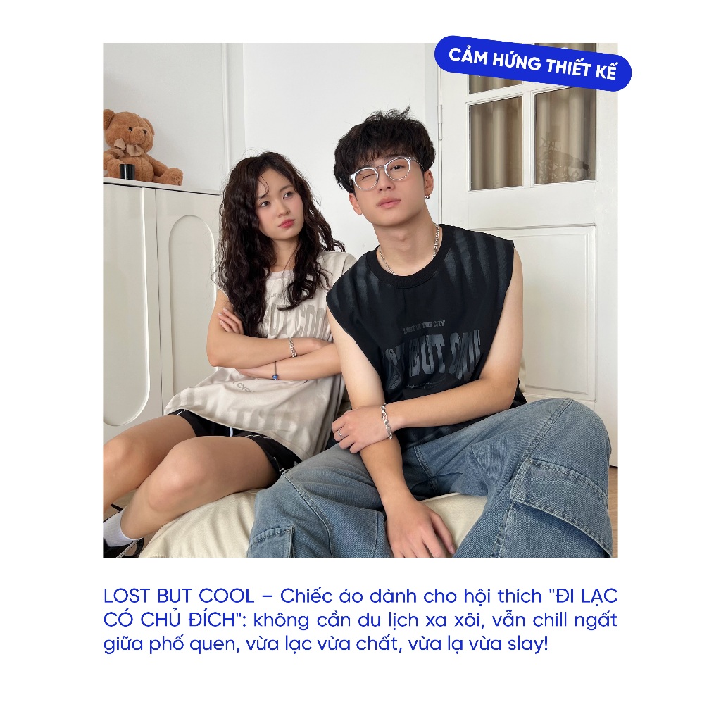 Áo ba lỗ tanktop sát nách nam nữ mùa hè form rộng Local Brand Chính Hãng City Cycle Áo Lost But Cool