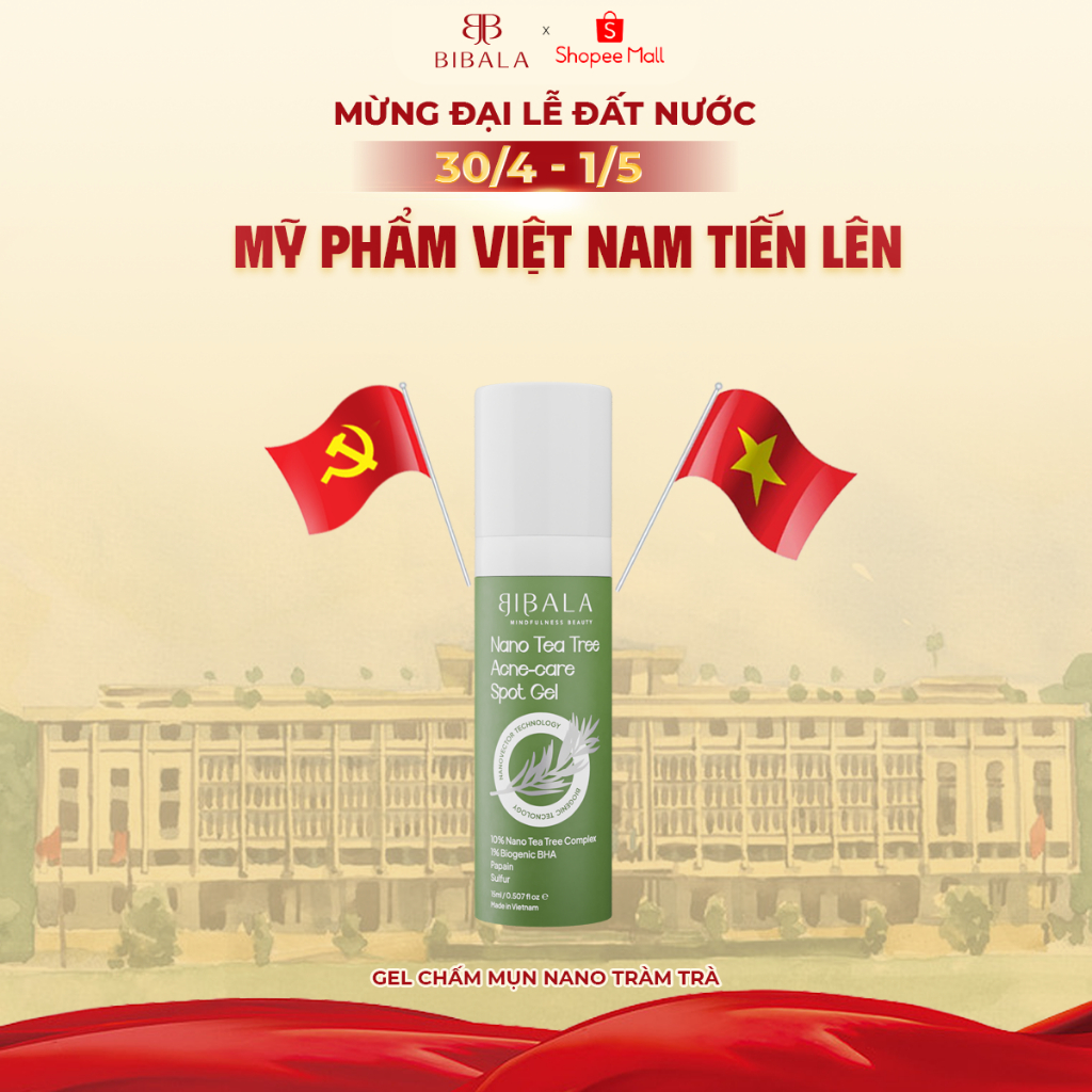 Ảnh GEL chấm mụn Tràm Trà làm dịu, giảm sưng tấy, ngăn mụn mới, ngừa sẹo NANO TEA TREE ACNE-CARE SPOT GEL 15ML BIBALA 1