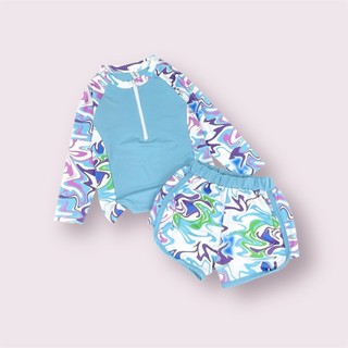 Đồ bơi cho bé gái sz 15-45kg dài tay kèm quần đùi,bikini 2 mảnh họa tiết sóng chất đẹp cho bé gái hoạ tiết xinh xắn