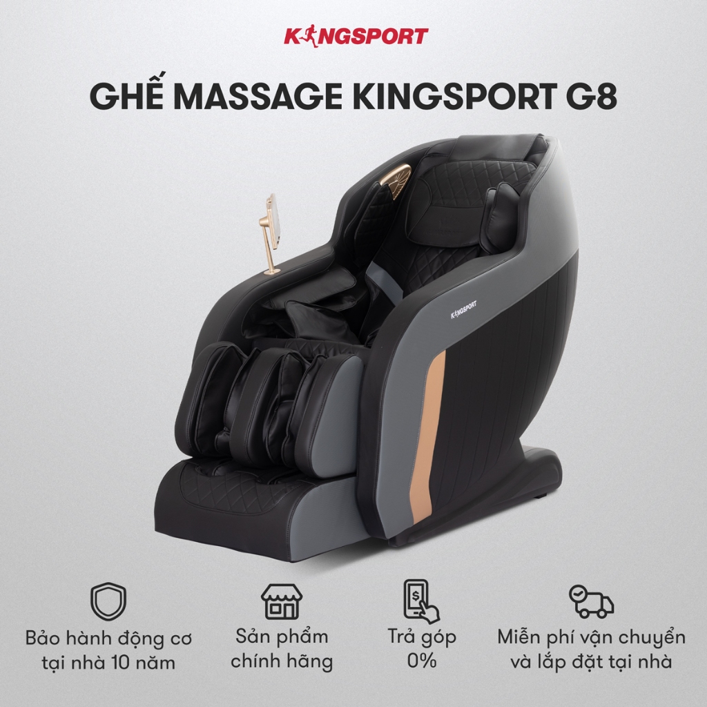 CHỈ GIAO MIỀN NAM | Ghế massage toàn thân KINGSPORT G8 công nghệ làm ấm Warmtech, thiết kế hiện đại