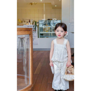 [B&G] Sét bộ thêu cao cấp quần dài dễ thương cá tính cho bé gái từ 10-40kg(1-10 tuổi)